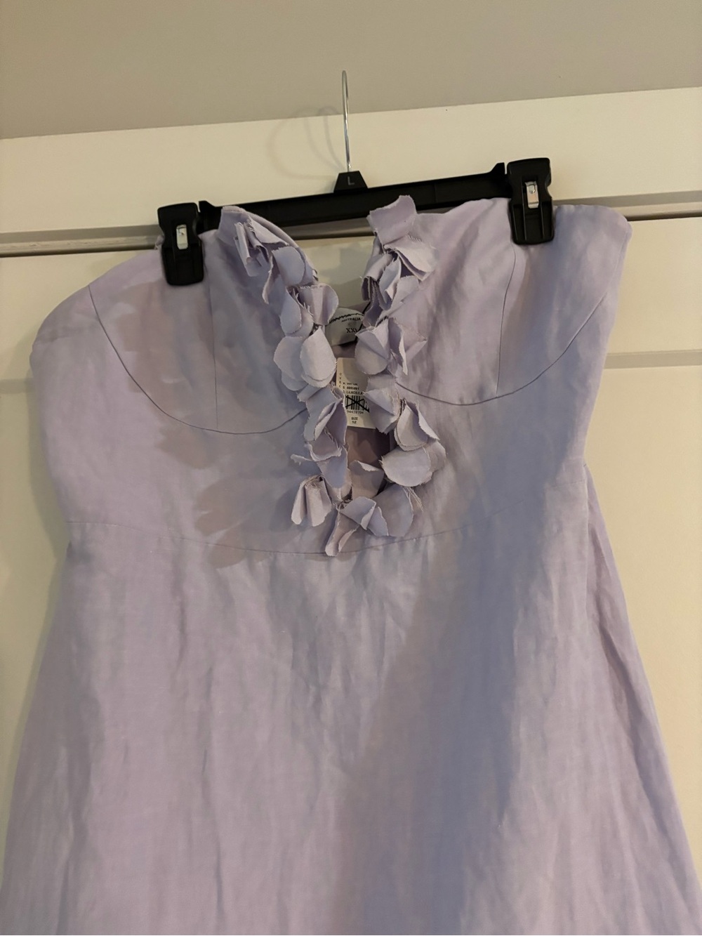 Sonya Moda for Anthropologie One-Shoulder Lilac Petal-Trim maxi Dress - Picture 16 of 16